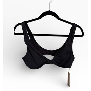 SKIMS Signature Swim Plunge Triangle Top Onyx BT-PLG-7500W NWT Size Large